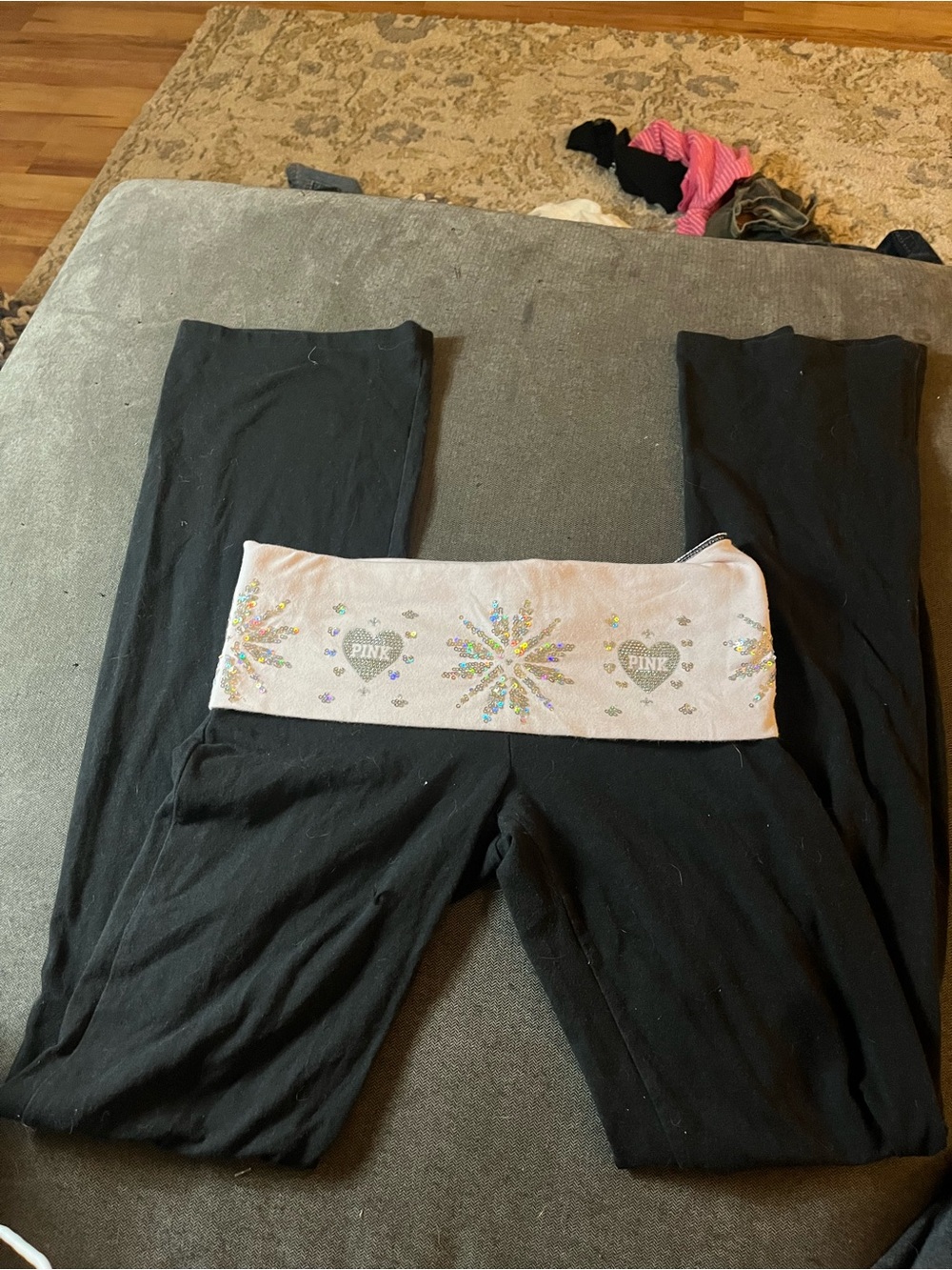 Vintage 2013 2000s VICTORIAS SECRET PINK FOLD OVER LEGGINGS. VERY RARE